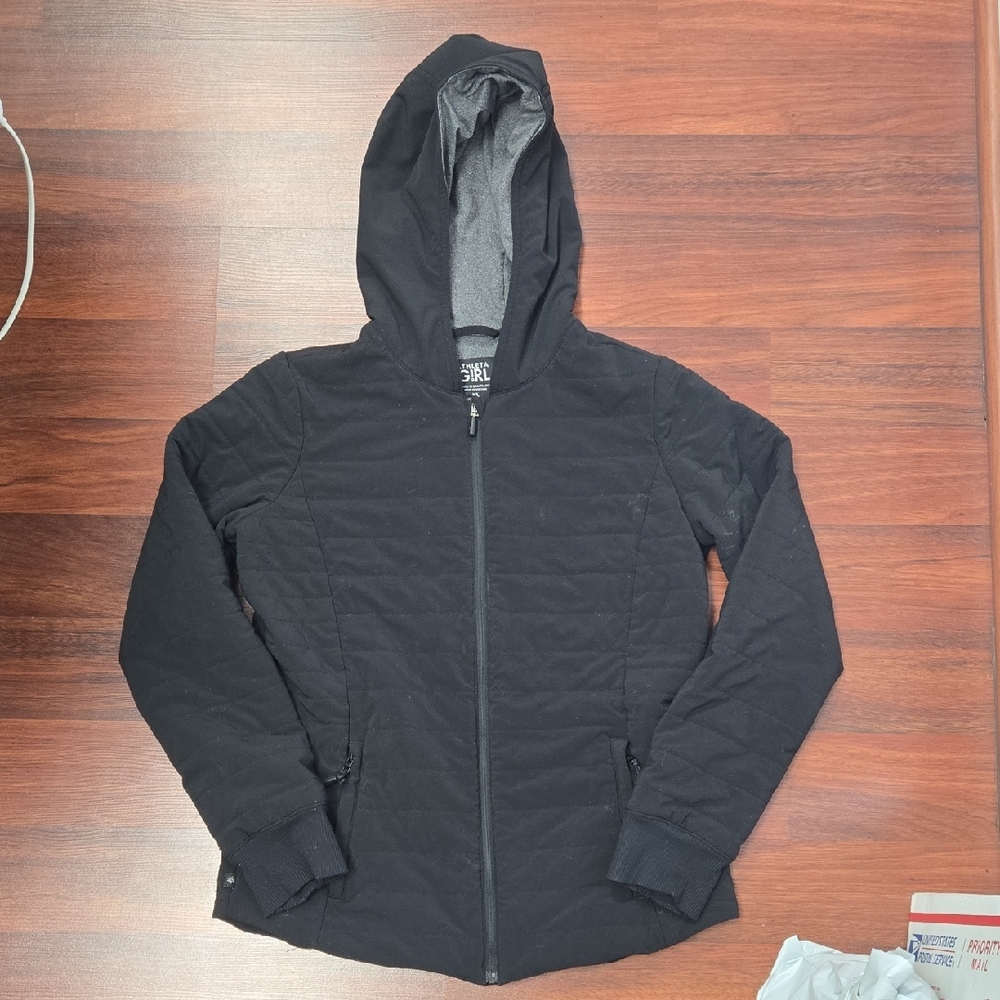 Athleta Girl Black Zip-Up Jacket Size XL/14
